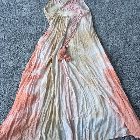 Liquorish Tassel Pastel Maxi Dress Peach Blush Backless Women's Small/Medium - Picture 7 of 10